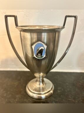 1930s HOLLAND AMERICA LINE Silverplate LOVING CUP TROPHY 5.5” NIEUWPOORT
